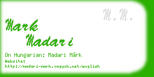 mark madari business card
